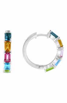 EFFY Sterling Silver Semiprecious Stone Huggie Hoop Earrings