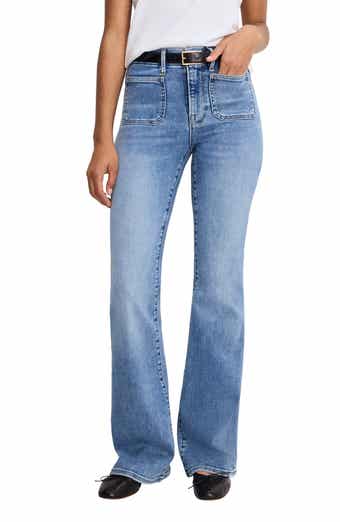 Good Legs Patch Pocket High Waist Flare Jeans
