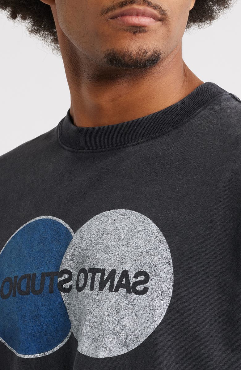 SANTO STUDIO Santo Flipped Cotton Graphic T-Shirt, Alternate, color, Black Fade