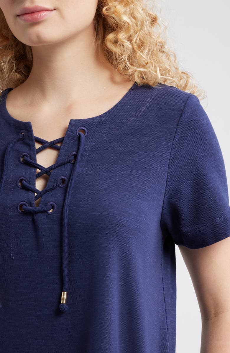 Tommy Bahama Sunset Harbor Short Sleeve Sundress, Alternate, color, Coastline