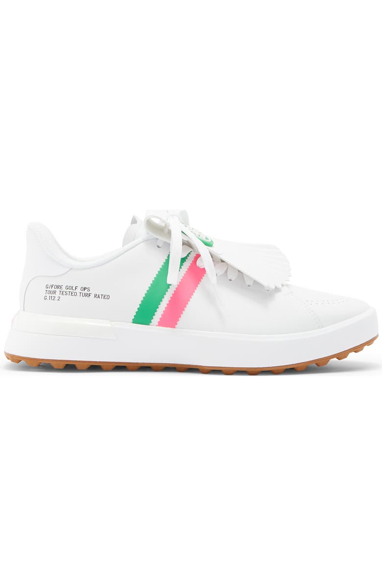 G/FORE Gallivan2R Debossed Heart G's Kiltie Golf Shoe, Alternate, color, Snow / Multi