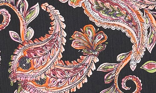 1.state Paisley Print Open Back Mock Neck Top In Black