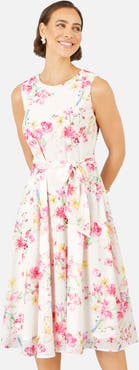 Yumi Delicate Floral Midi Skater Dress