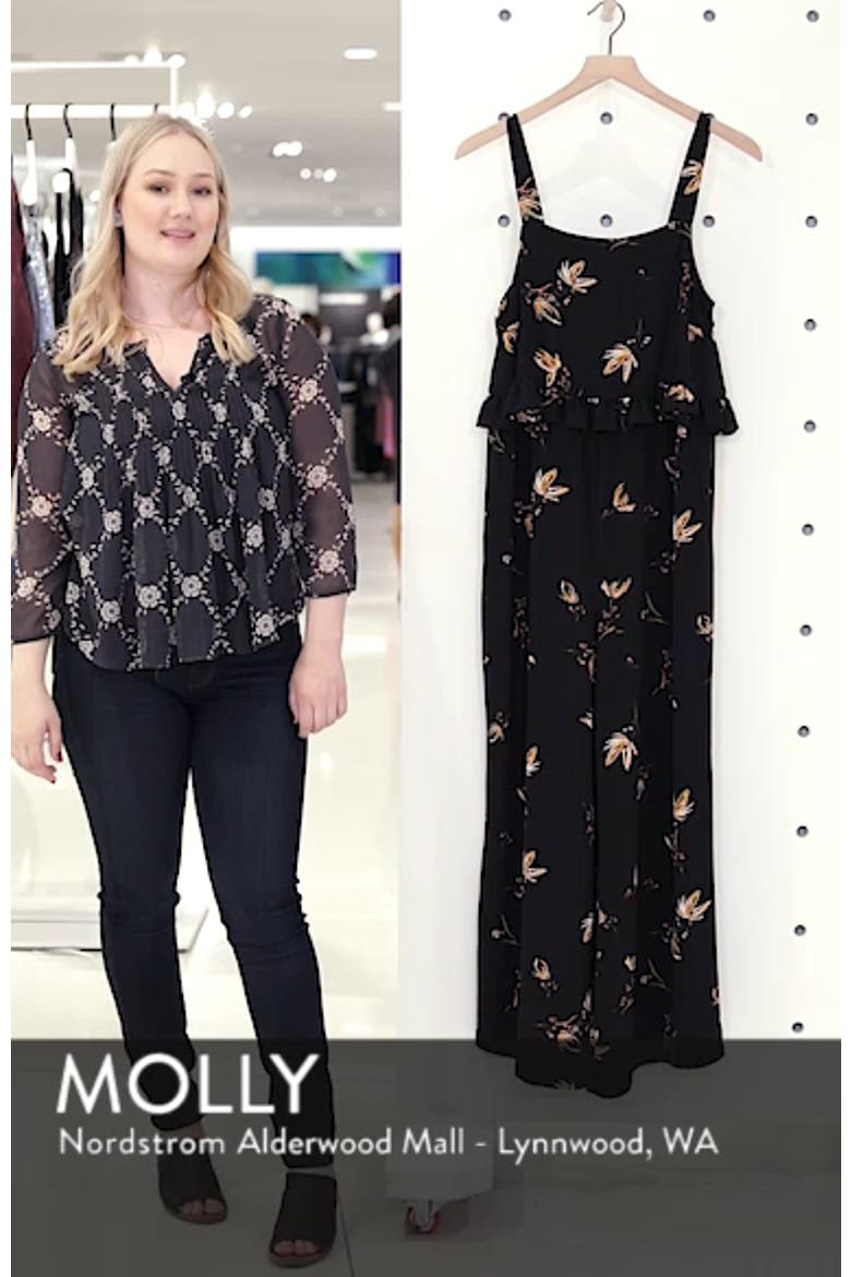Ruffled Floral Print Jumpsuit video
