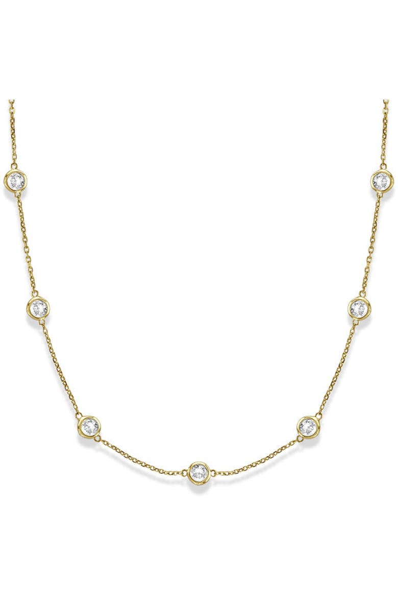 Lab Diamonds By The Yard Station Necklace 14k, Main, color, Yellow Gold