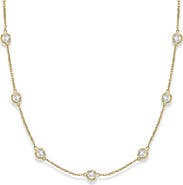 ALLUREZ Natural Diamond Station Necklace Bezel-Set 14k
