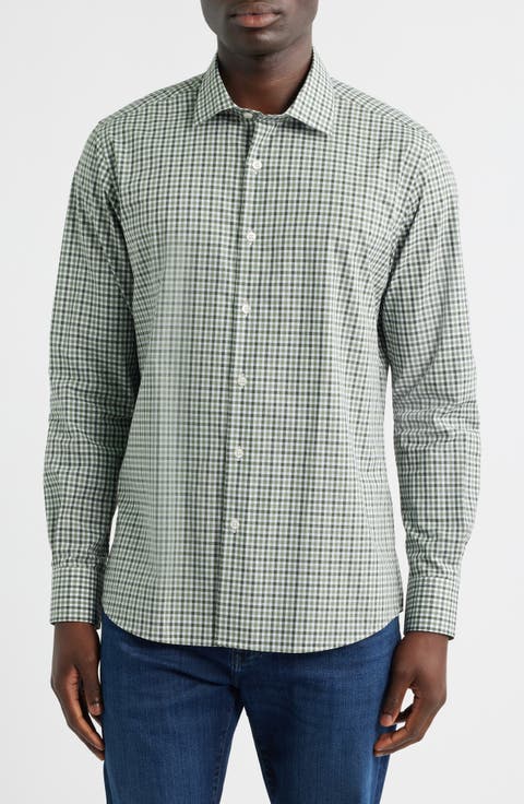 Regular Fit Gingham Cotton Button-Up Shirt
