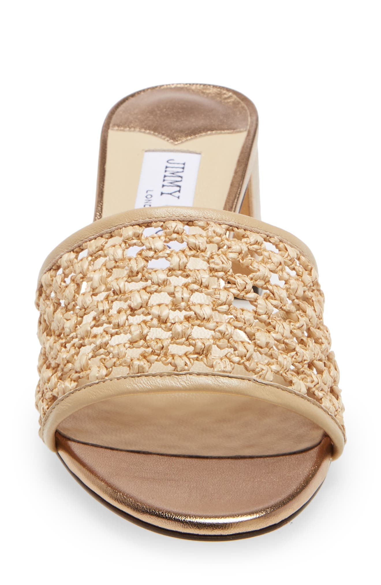 Jimmy Choo Minea Woven Raffia Sandal, Alternate, color, 