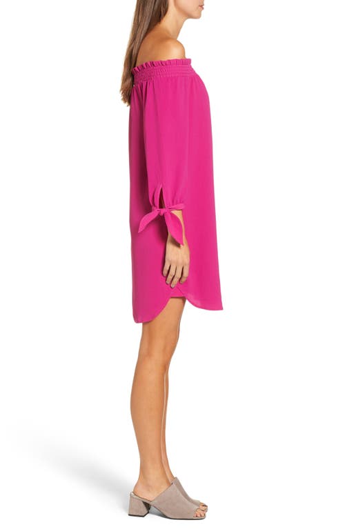 Vince Camuto Off The Shoulder Shift W Smock In Orchid