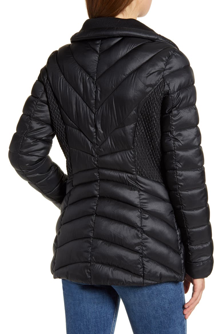Packable Water Resistant Puffer Jacket, Alternate, color, BLACK