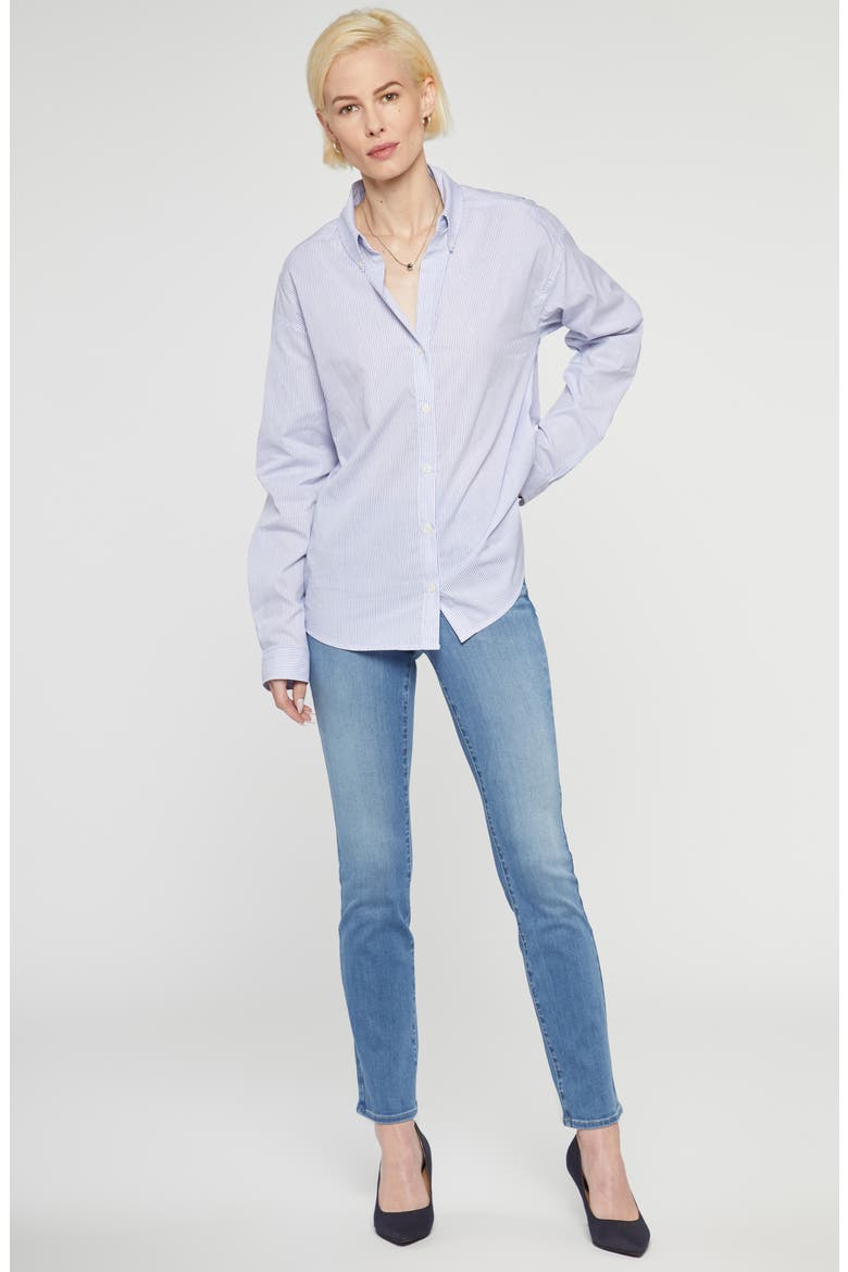 Stevie Stripe Button-Down Shirt, Alternate, color, BLUESTRIPE