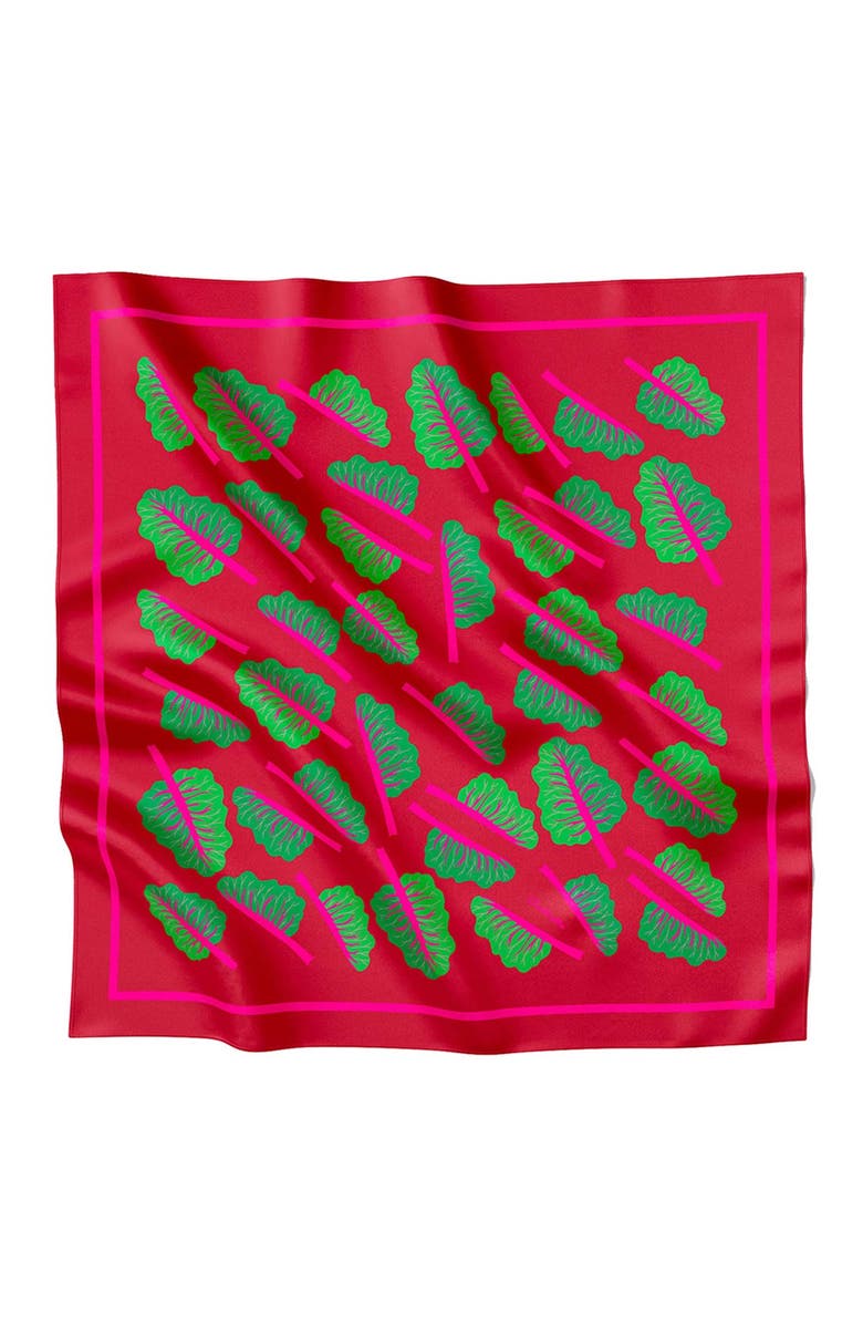 Centinelle Glowing Chard Cotton Silk Bandana, Main, color, Red