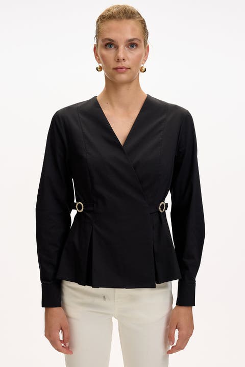 Ashylnn Wrap Collar Shirt