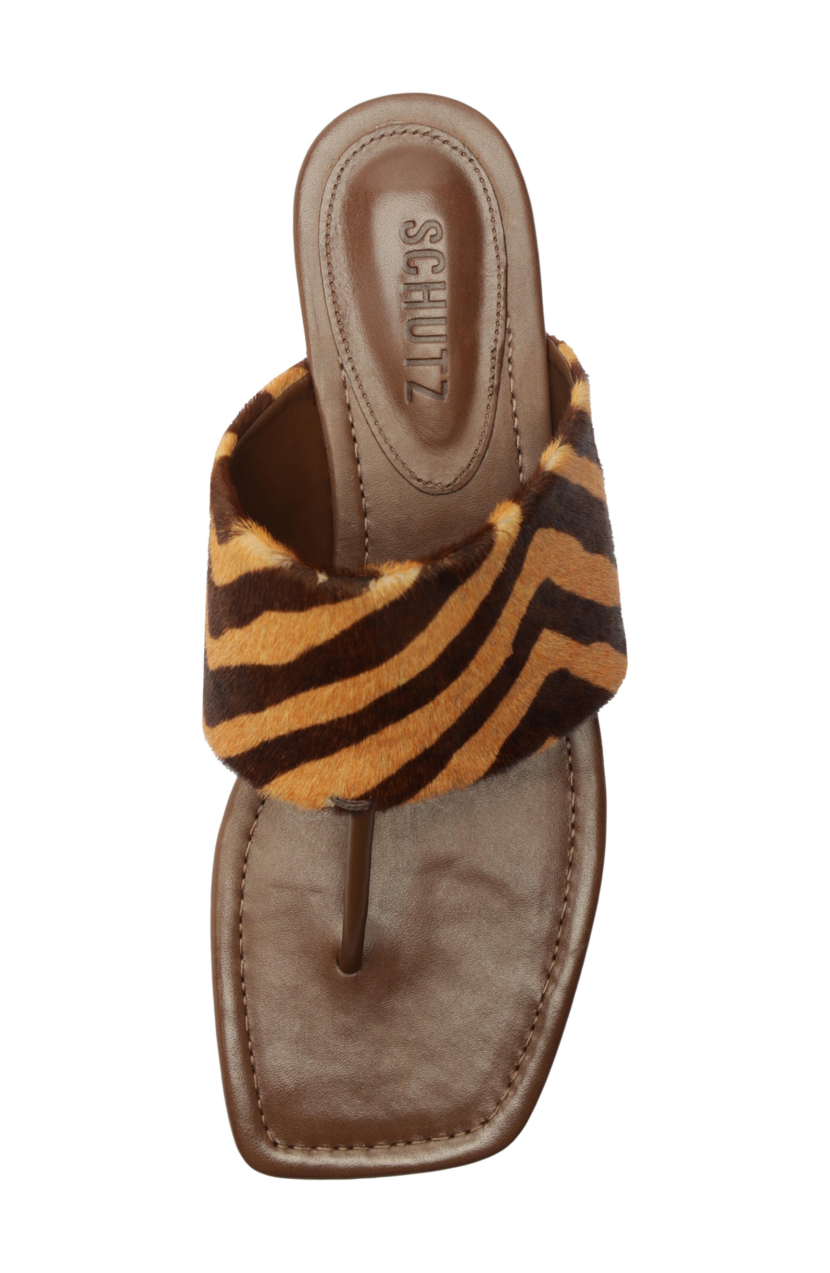 Schutz Martha Slide Sandal, Alternate, color, Natural/ Pecan Brown
