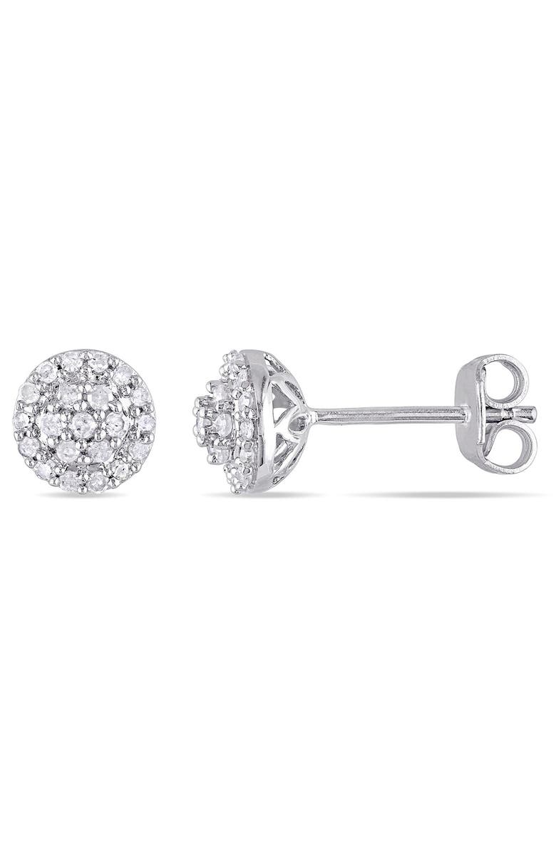 DELMAR Sterling Silver Diamond Earrings - 0.25 ctw, Alternate, color, Silver