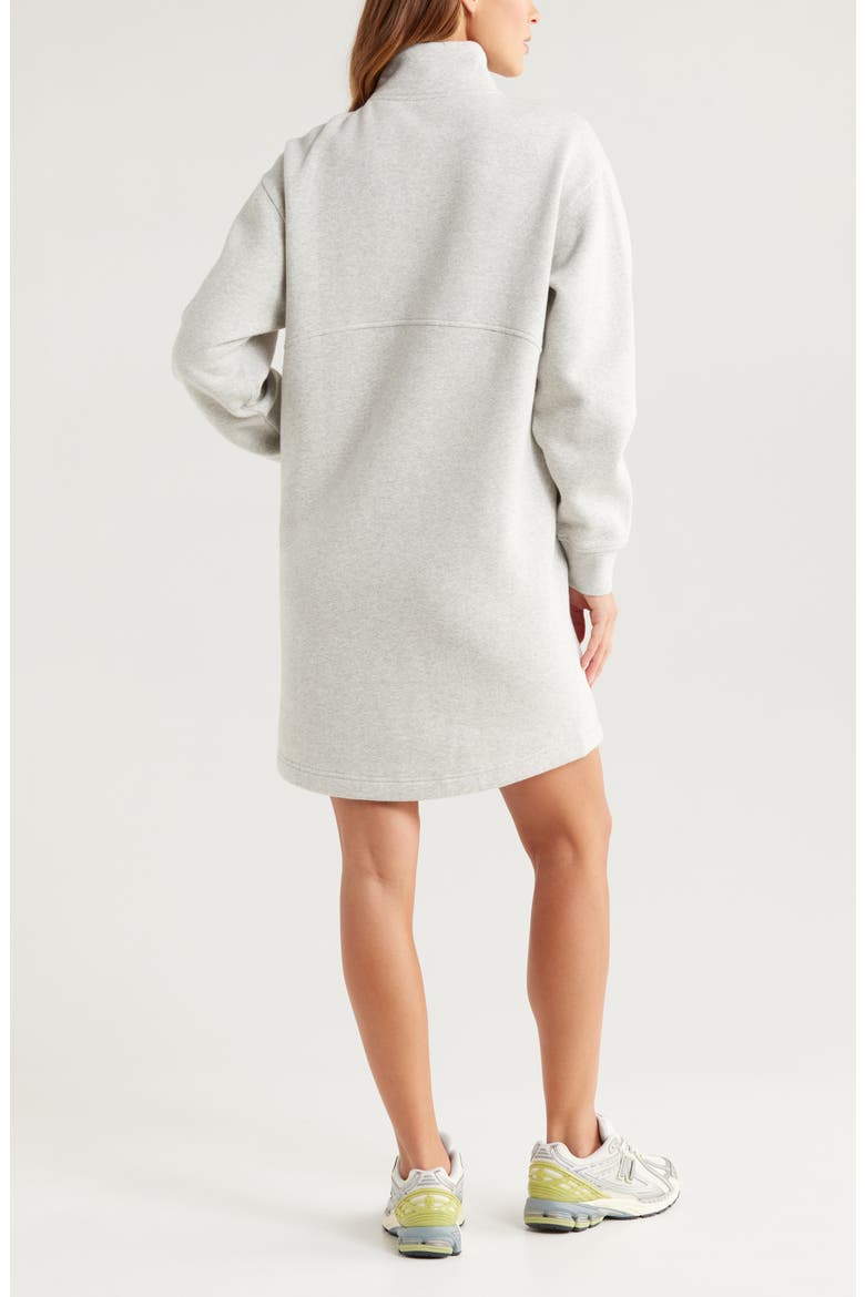 Cloud Fleece Long Sleeve Quarter Zip Dress, Alternate, color, GREY LIGHT HEATHER