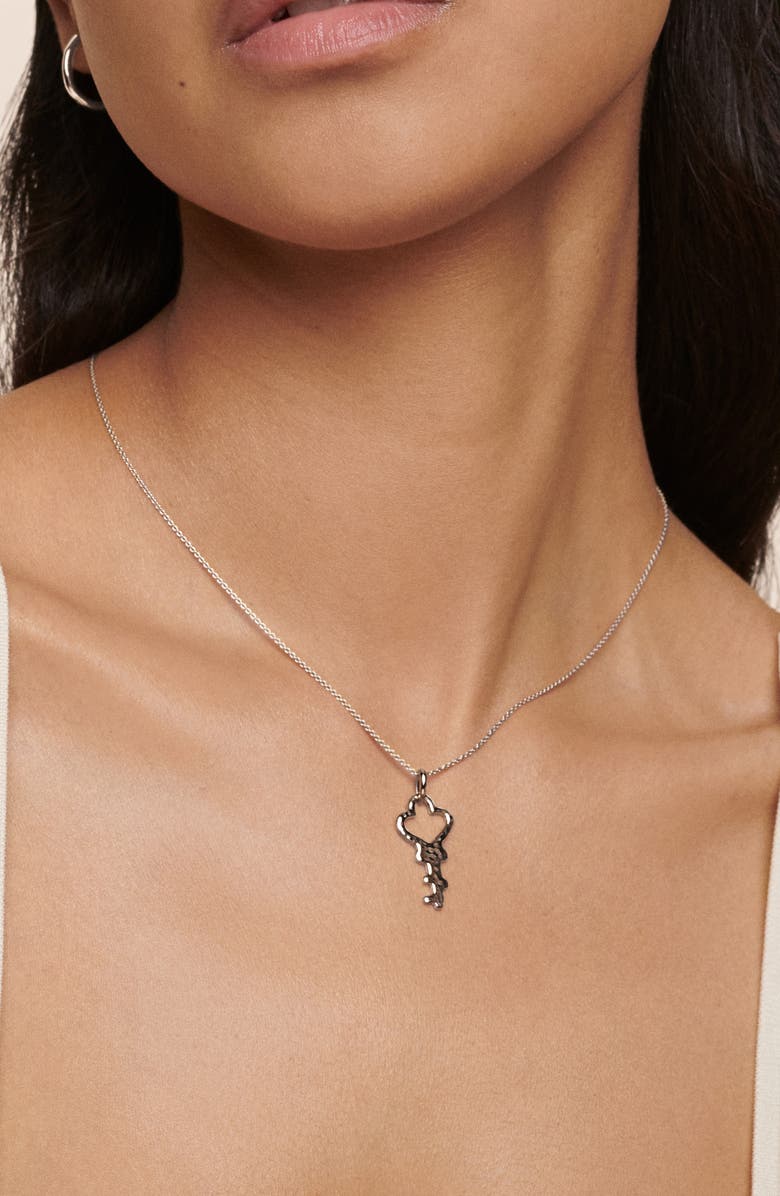 Monica Vinader Talismans Key Pendant Necklace, Alternate, color, Silver