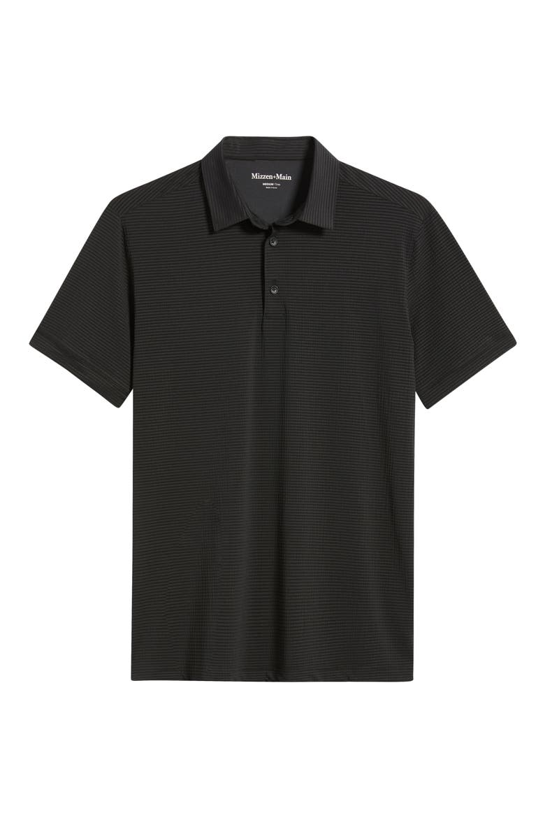 Copa Pinstripe Polo, Alternate, color, BLACK