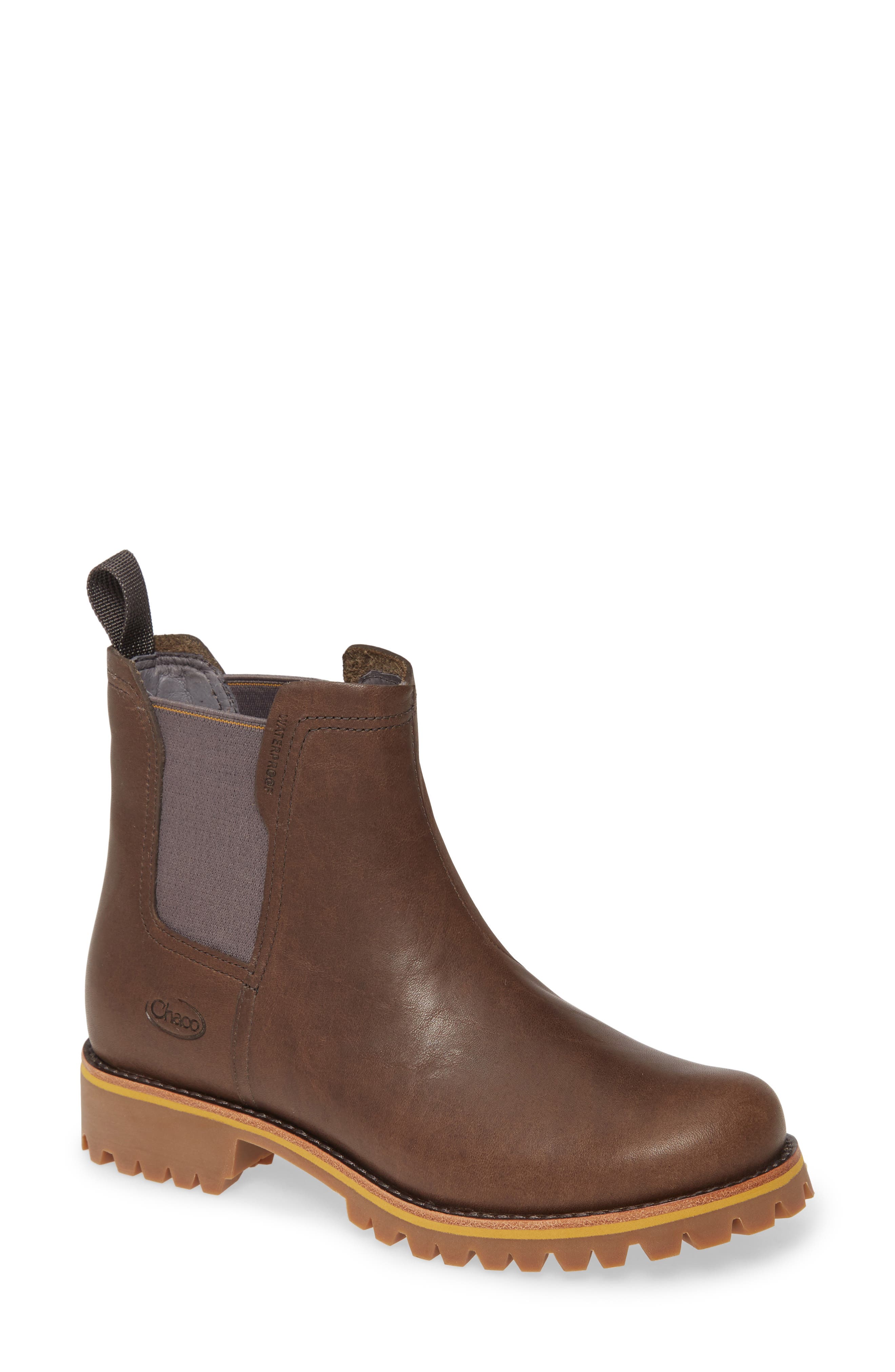 Fields Waterproof Chelsea Boot, Main, color, FOSSIL LEATHER