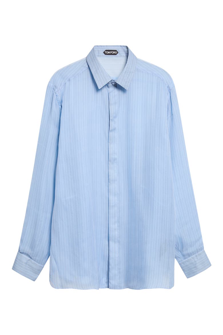 Striped Silk Shirt, Main, color, UWE SKY BLUE/ OFF WHITE