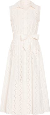 Milly Leya Eyelet Sleeveless Midi Shirtdress