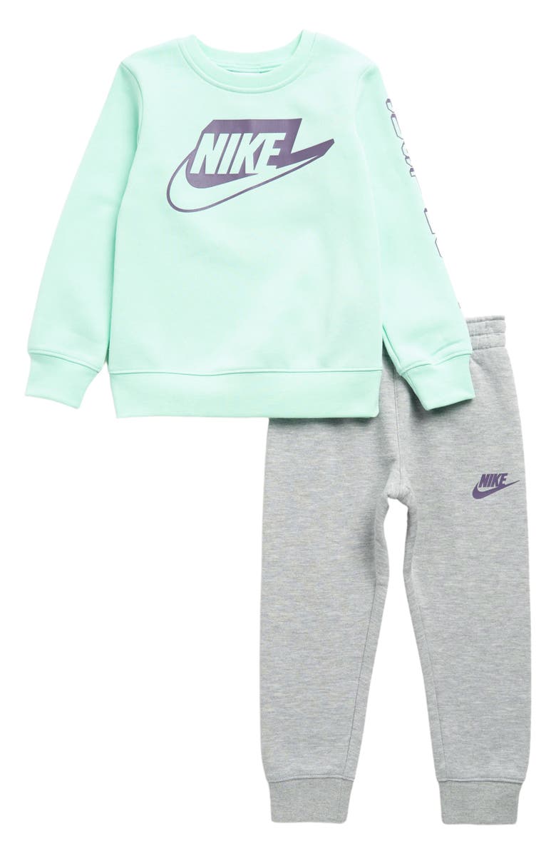 Nike Kids' Logo Sweatshirt & Joggers Set, Main, color, Dark Grey Heather