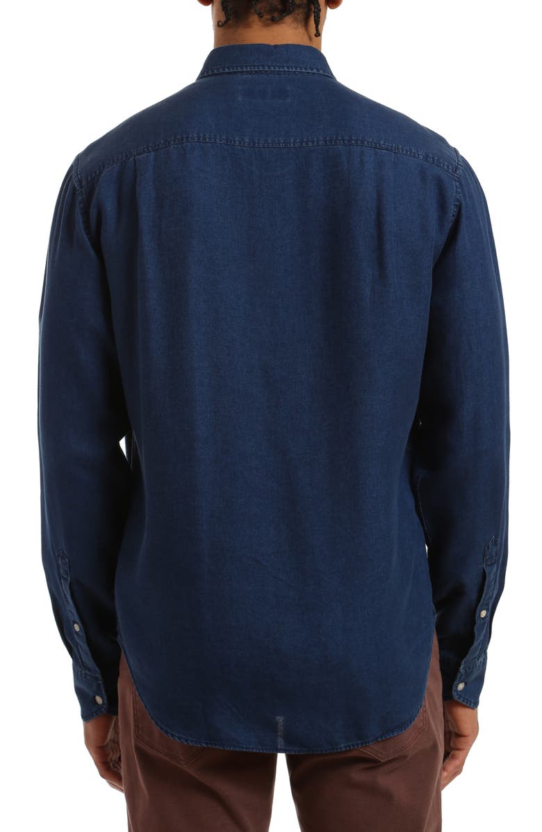 34 Heritage Lyocell Denim Button-Down Shirt, Alternate, color, Mid Indigo
