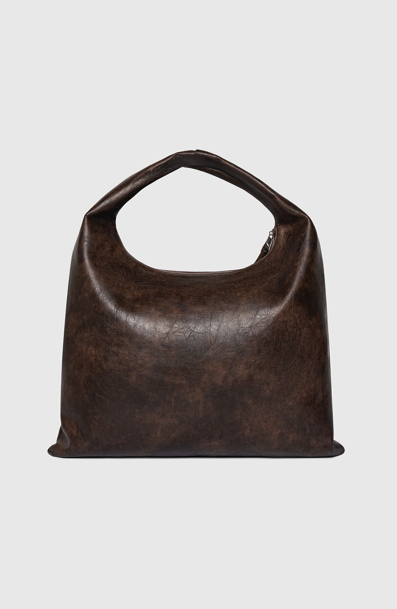 Manière De Voir Aubin Vintage Leather Hobo Bag, Alternate, color, Brown