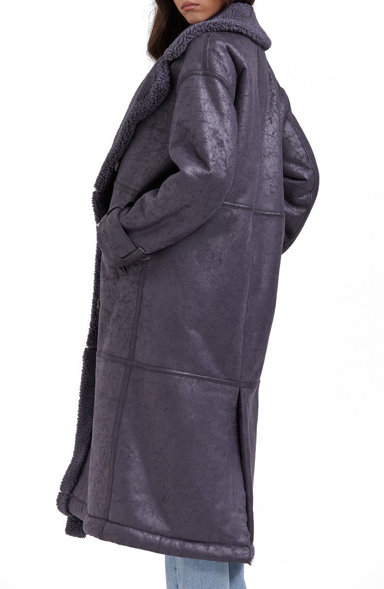 HOUSE OF CB Deiji Oversize Double Breasted Faux Shearling Coat, Alternate, color, 