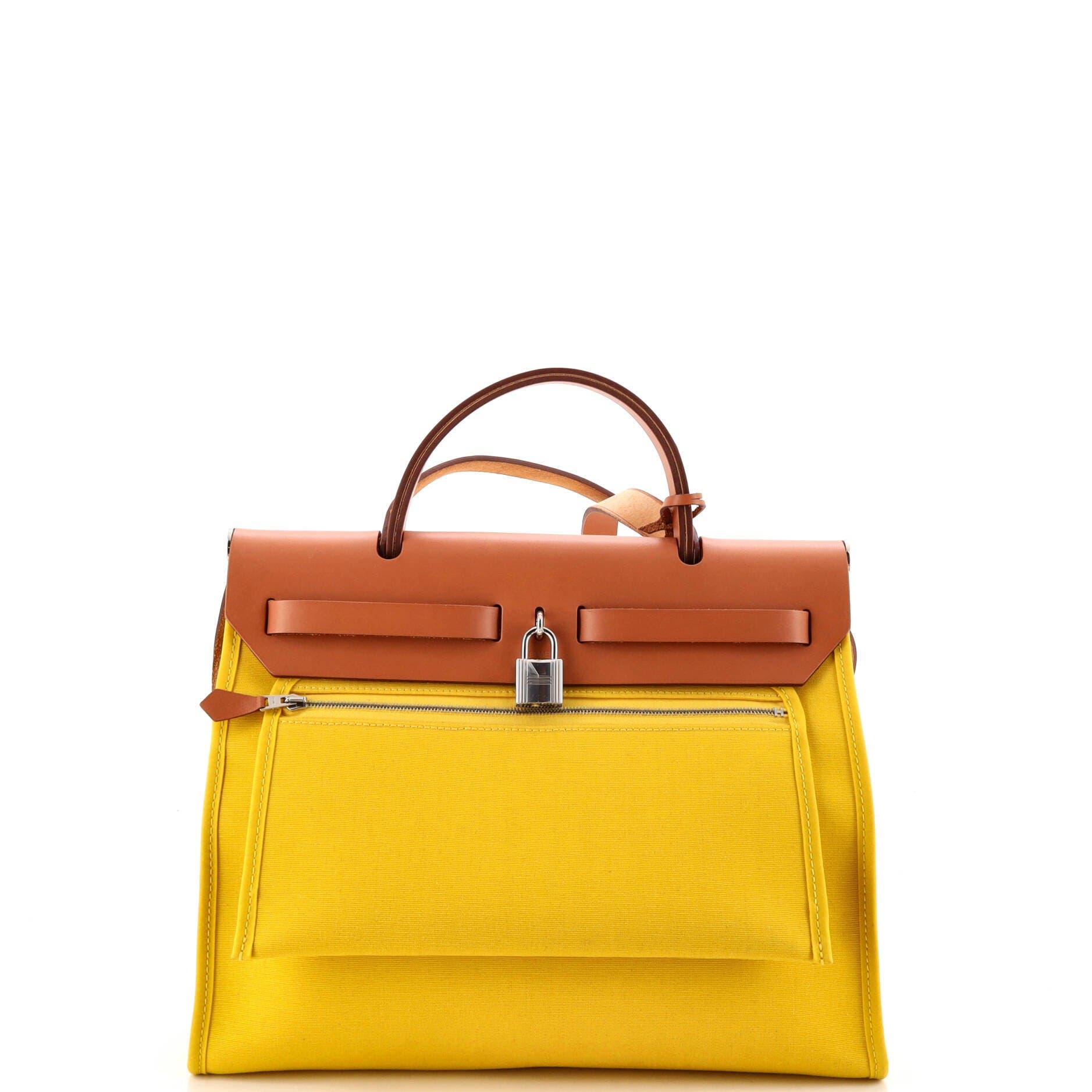 Herbag Zip Leather and Toile 31, Alternate, color, Yellow