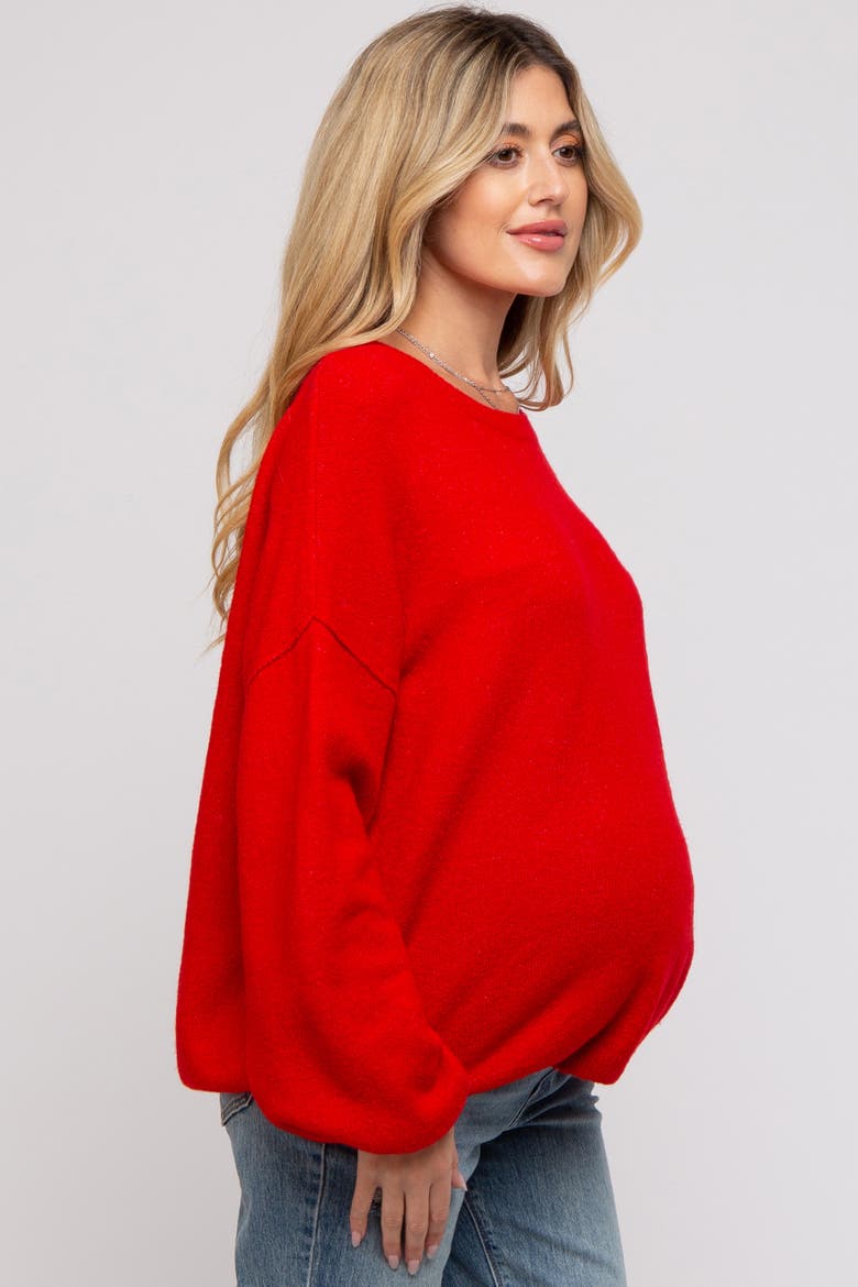 Basic Drop Shoulder Sweater, Alternate, color, Red