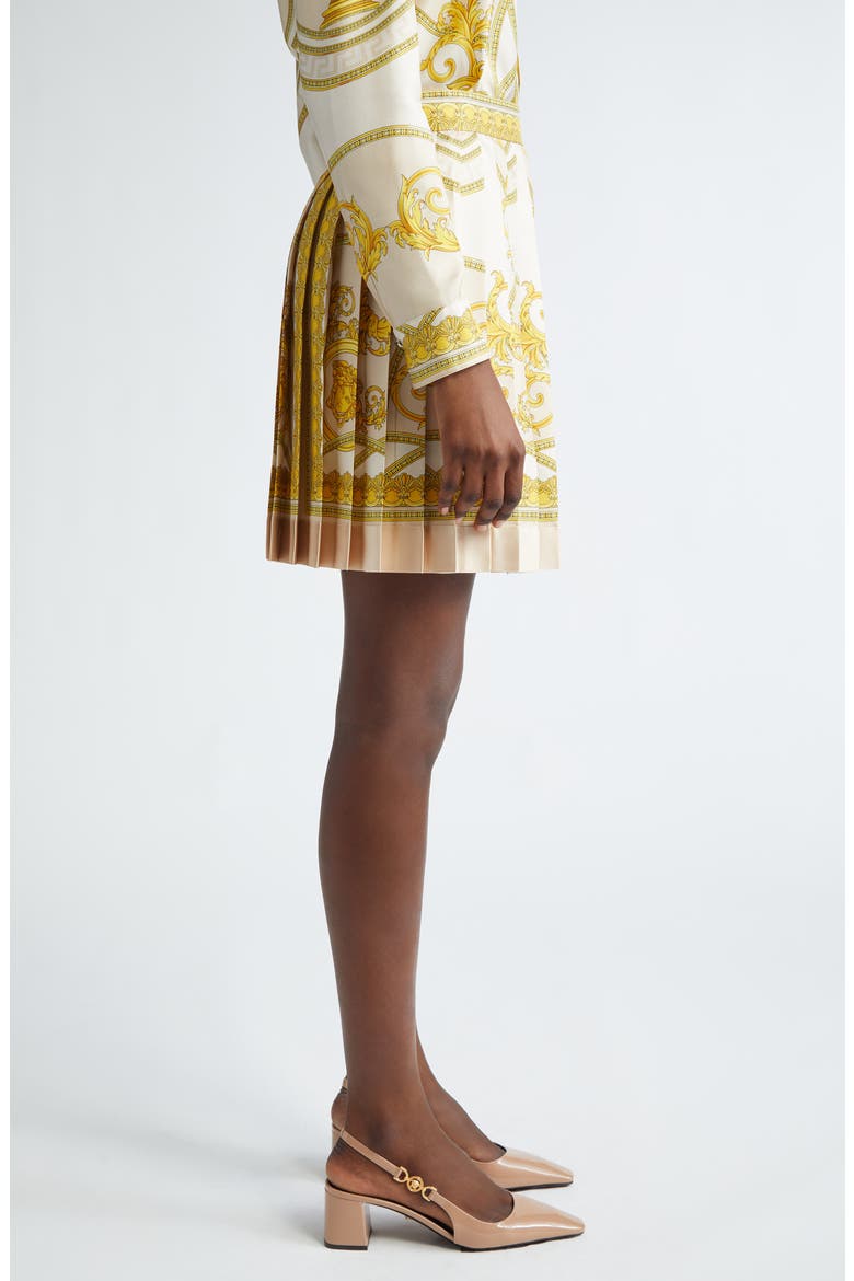 Coupe des Dieux Silk Pleated Skirt, Alternate, color, 5K520-BEIGE LIGHT BEIGE GOLD