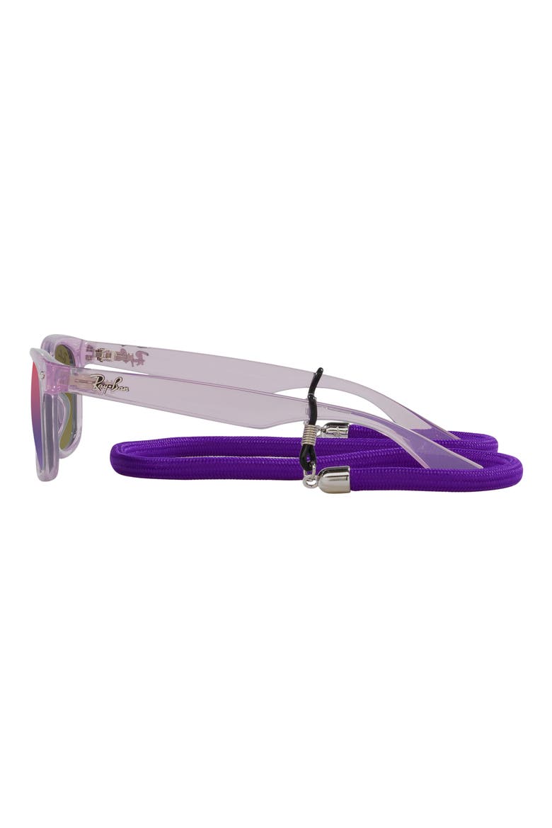 Kids' Junior Wayfarer 47mm Gradient Square Sunglasses, Alternate, color, GREEN MIRROR
