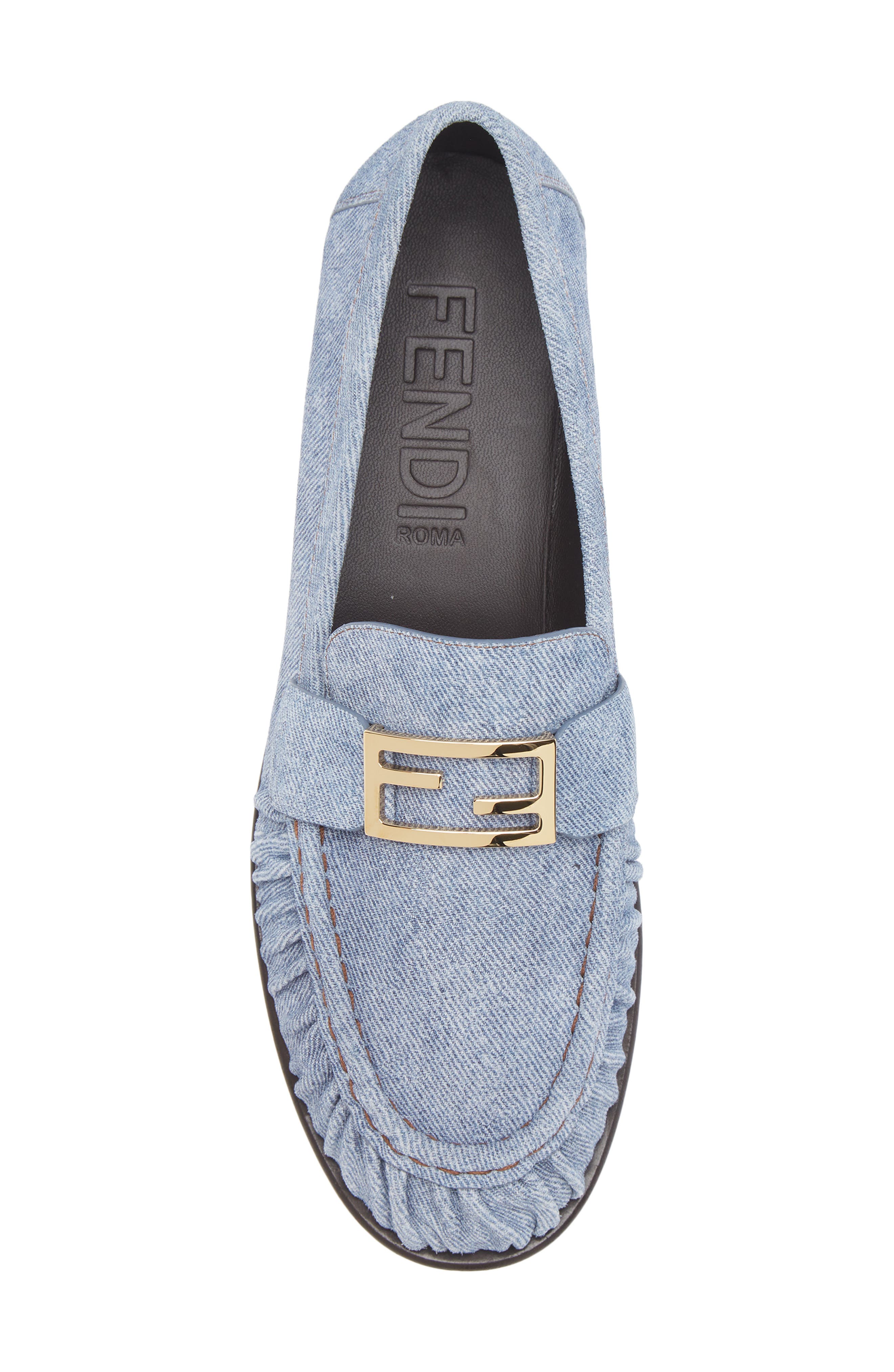 Fendi Baguette Loafer, Alternate, color, Blue