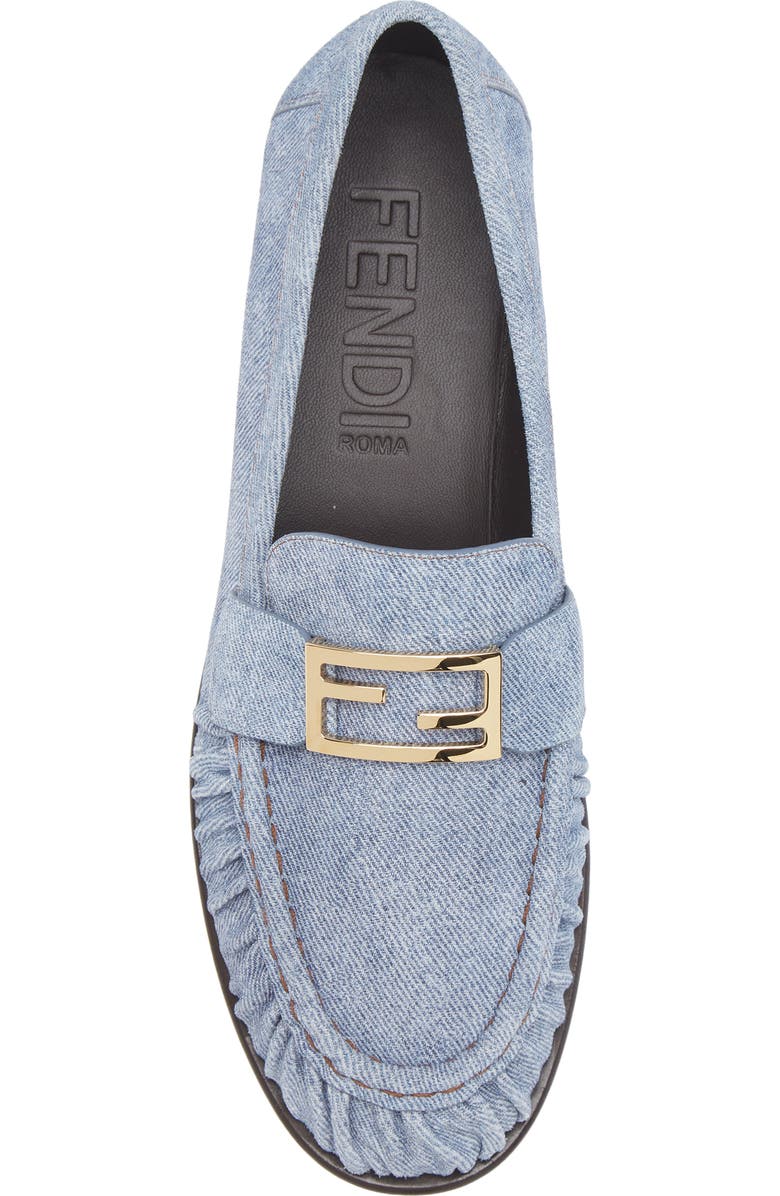 Fendi Baguette Loafer, Alternate, color, Blue