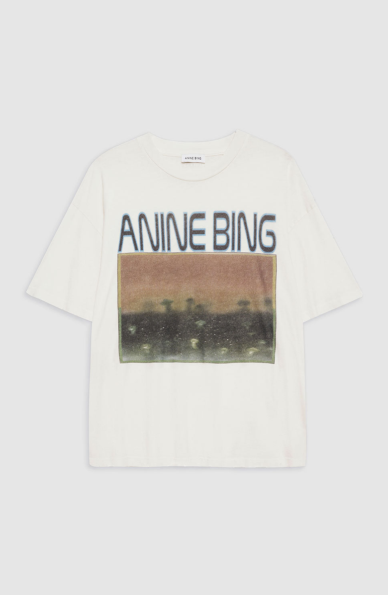 ANINE BING Cade Mushrooms Tee, Alternate, color, Off White