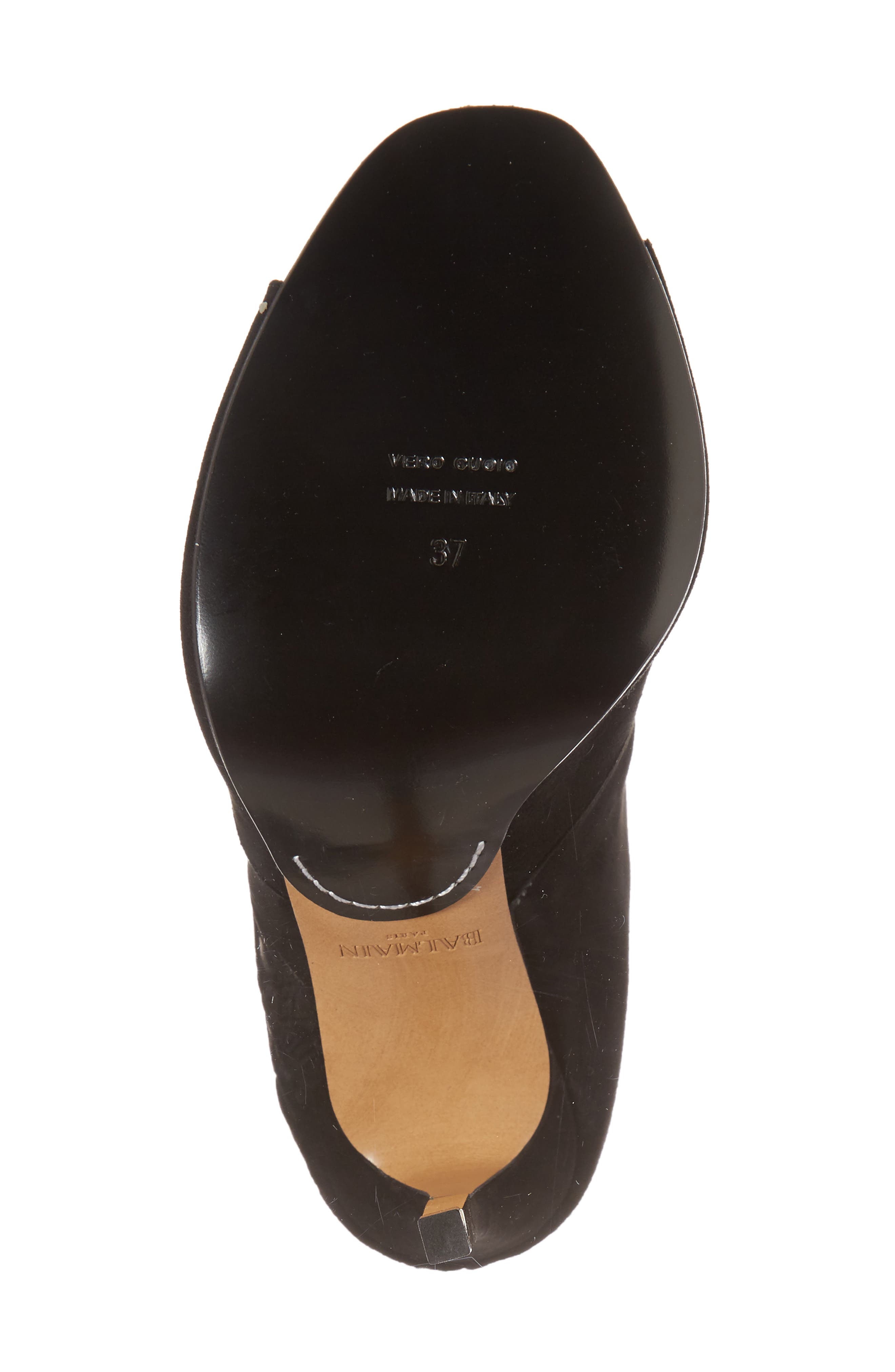 Balmain Clea Logo Embossed Bootie, Alternate, color, 