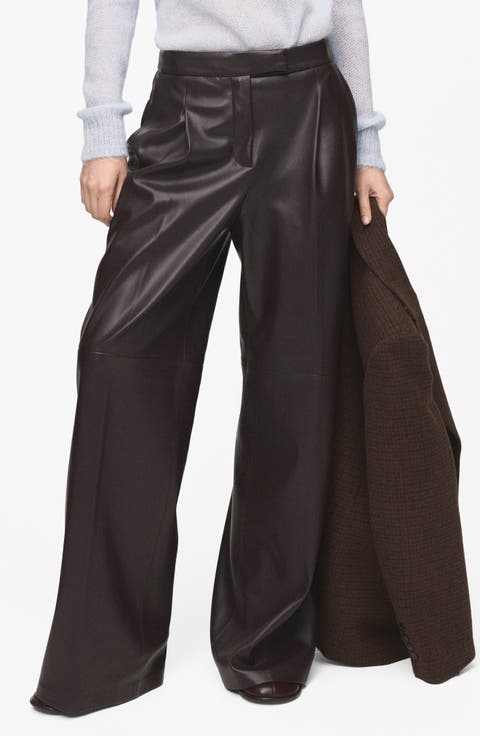 Riga Faux Leather Wide Leg Pants