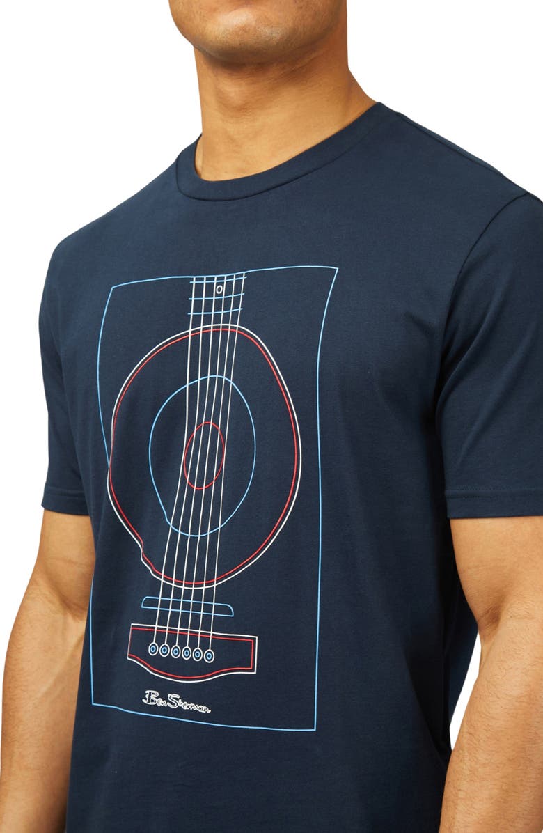 Ben Sherman Linear Guitar Organic Cotton Graphic T-Shirt, Alternate, color,