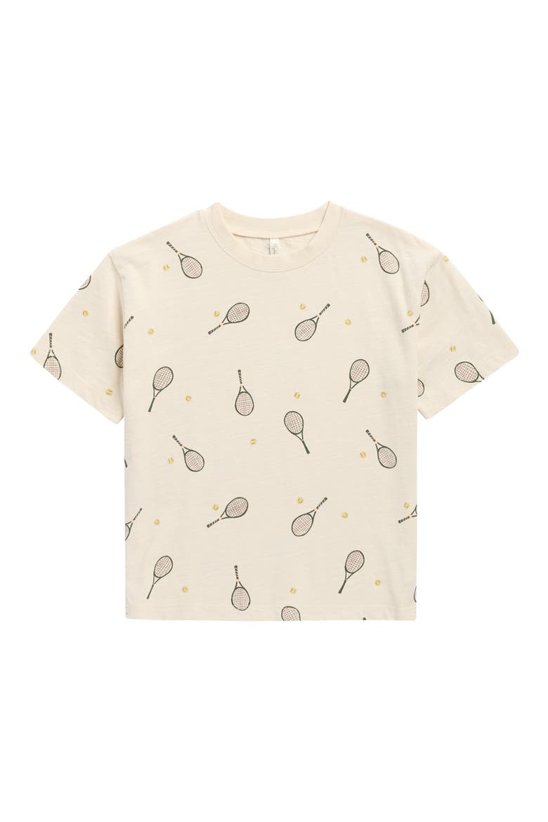 Kids' Relaxed Fit Racket Print T-Shirt, Main, color, NATURAL