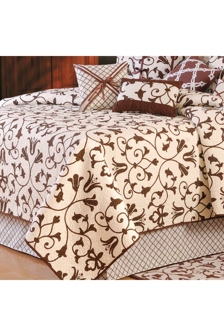 Seraphina Brown Cotton Quilt Set - Reversible and Machine Washable, Alternate, color, Brown