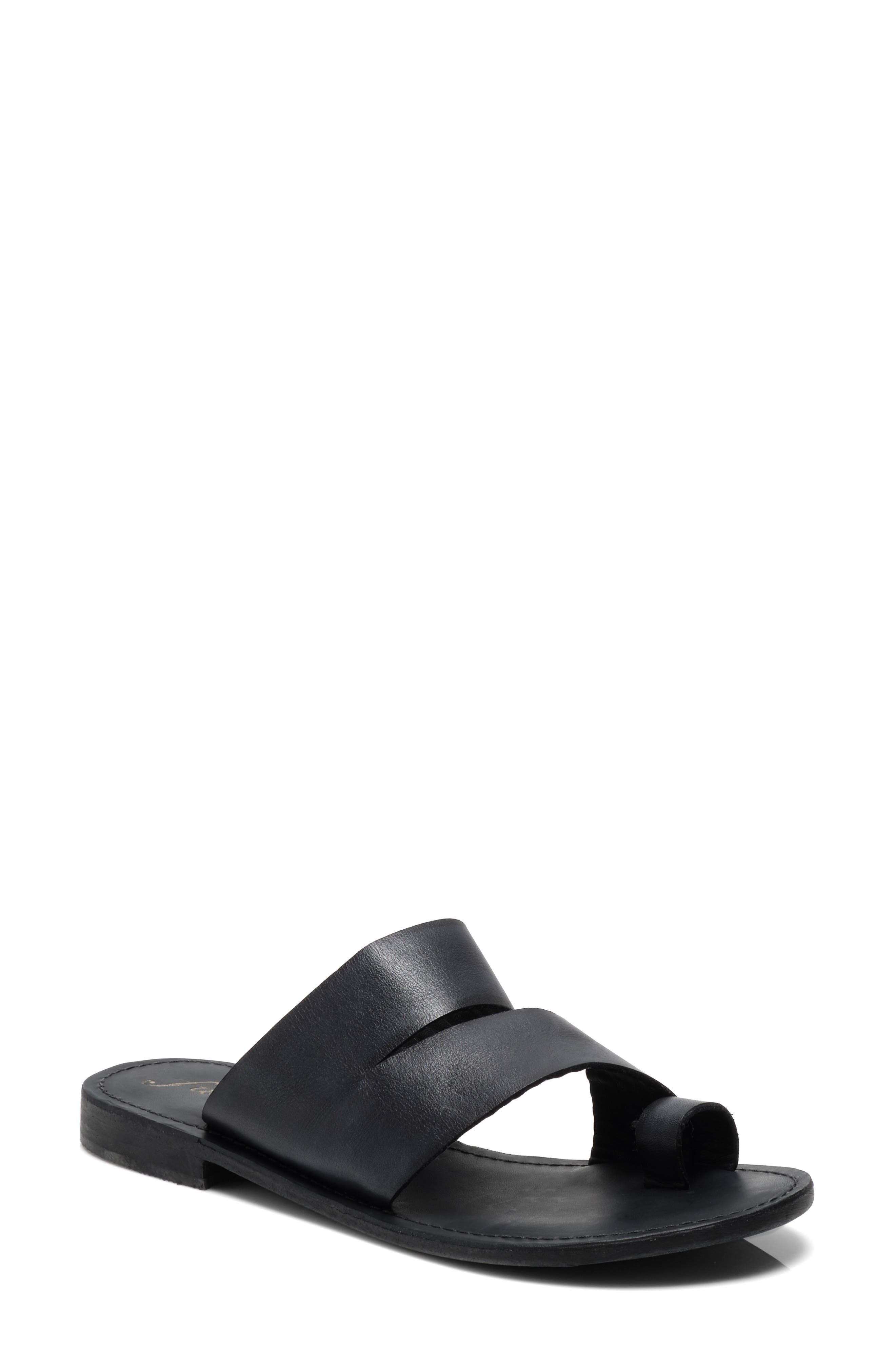 Free People Abilene Toe Loop Sandal, Main, color, Washed Black