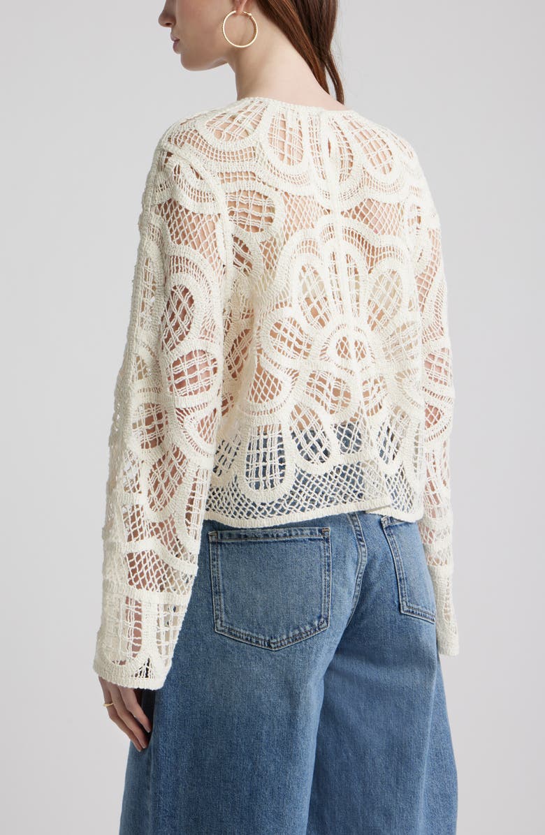 Treasure & Bond Crochet Top, Alternate, color, Ivory Dove