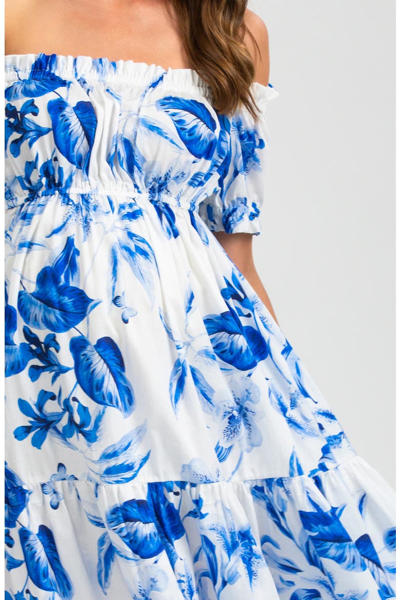 Ruched Strapless Maternity Midi Dress, Alternate, color, BRIGHT BLUE