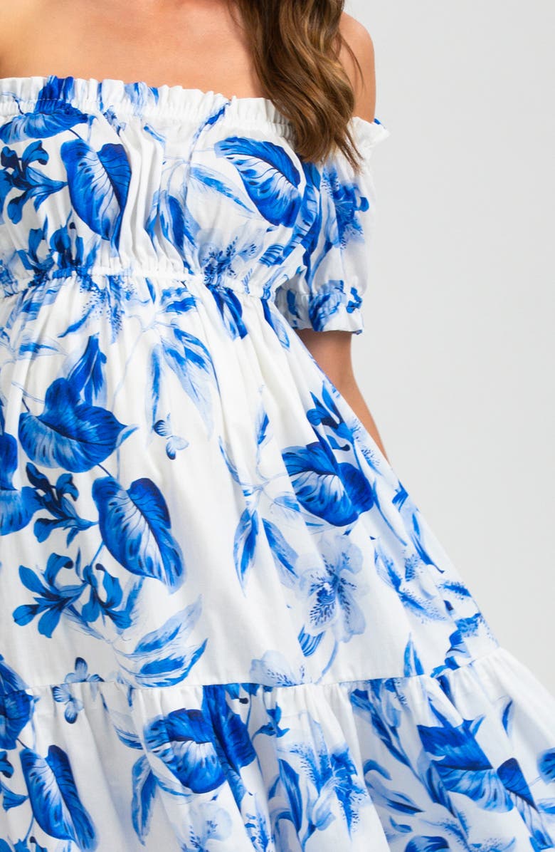 PIETRO BRUNELLI MATERNITY Ruched Strapless Maternity Midi Dress, Alternate, color, Bright Blue