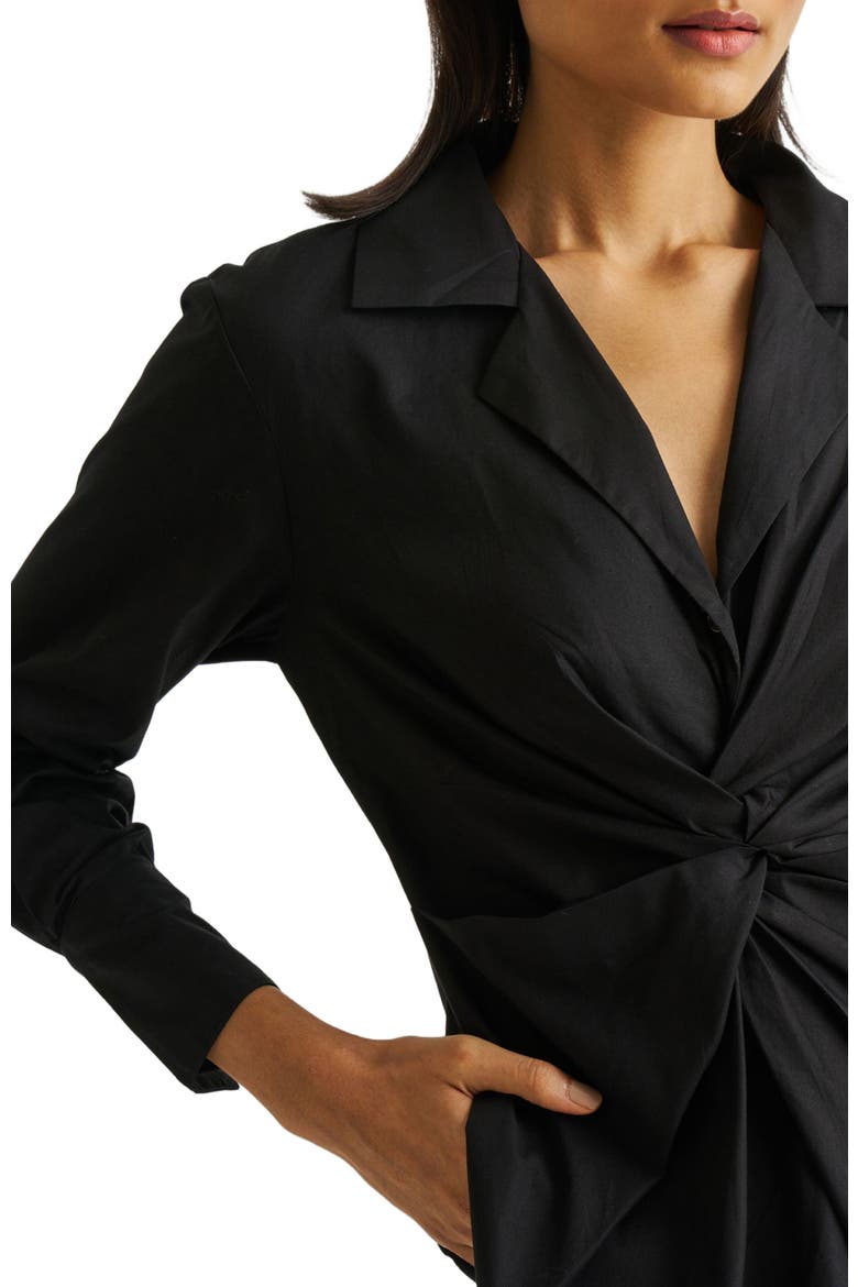 Front Twist Dress, Alternate, color, Solid Black
