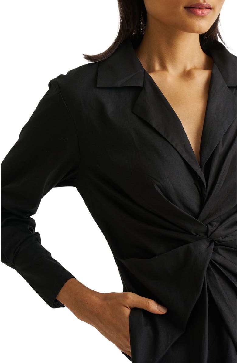 Reistor Front Twist Dress, Alternate, color, Solid Black