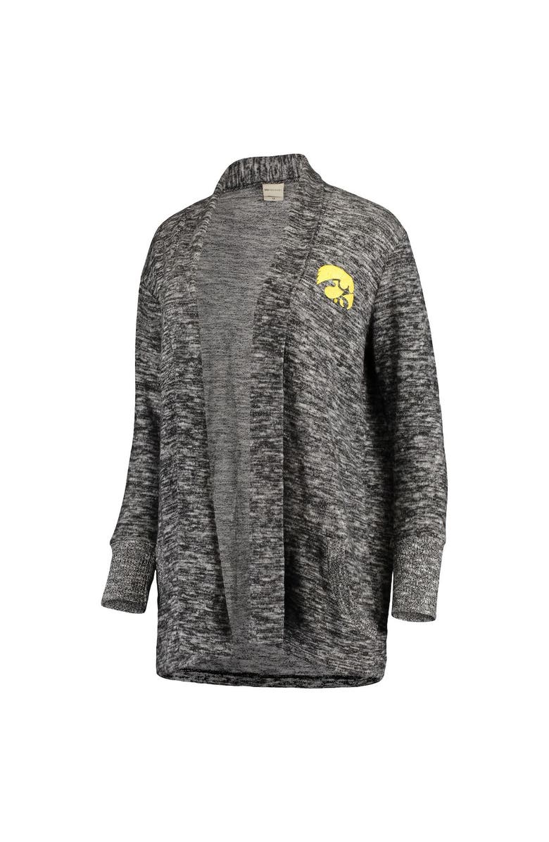 UG APPAREL Women's Heathered Black Iowa Hawkeyes Missy Cozy Fleece Tri-Blend Campus Cardigan, Alternate, color, 