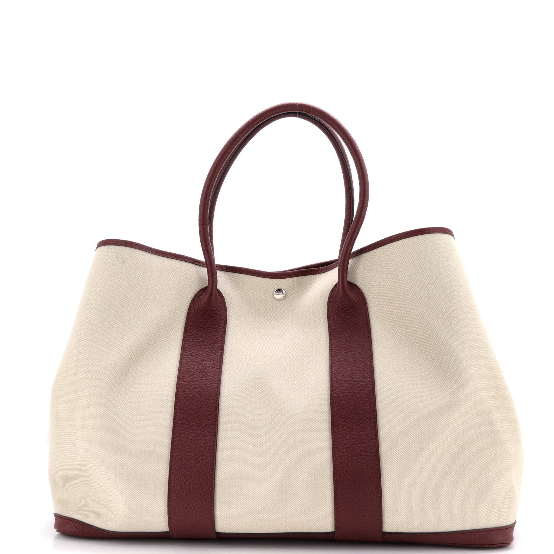 Garden Party Tote Toile and Leather 49, Main, color, Red