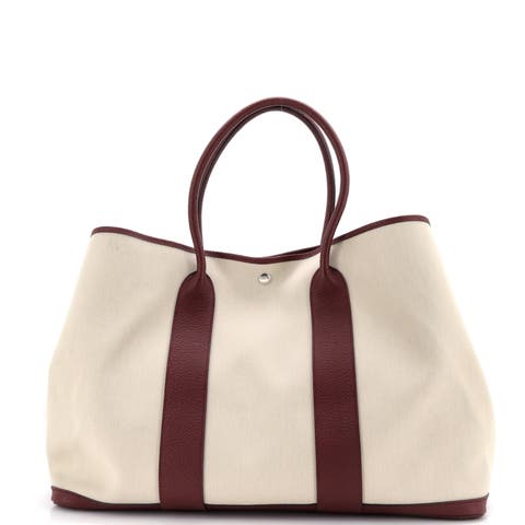 Garden Party Tote Toile and Leather 49